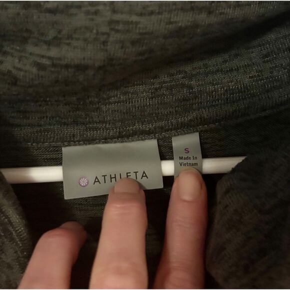 Athleta Women's Batwing Cowl Gray Pullover Large Pockets S Small - Picture 8 of 9